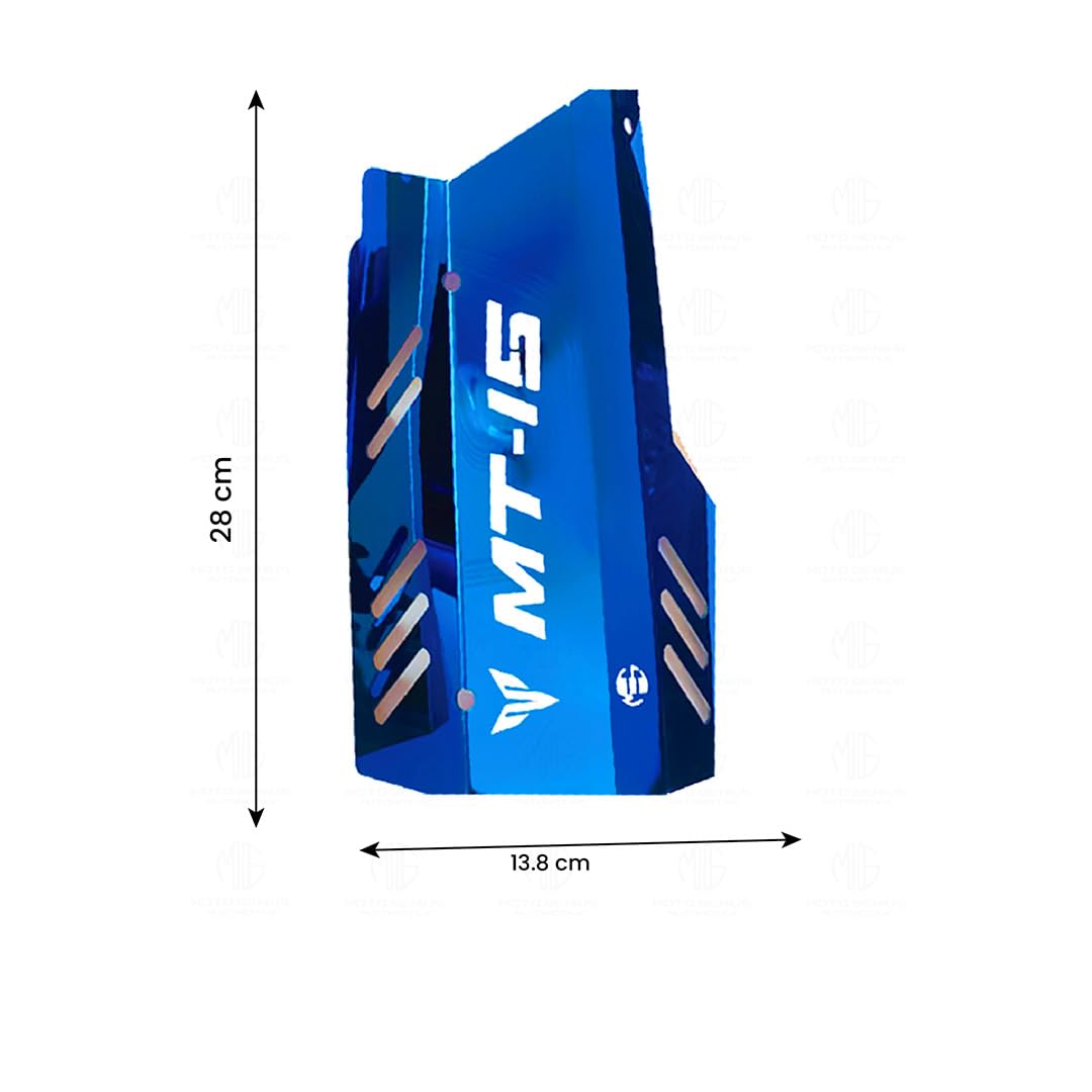 Stainless Steel Exhaust Cover Silencer Protector for MT 15 | Premium Exhaust Heat Shield Protector for Enhanced Durability and Style | Easy Installation-Blue - Moto Genius