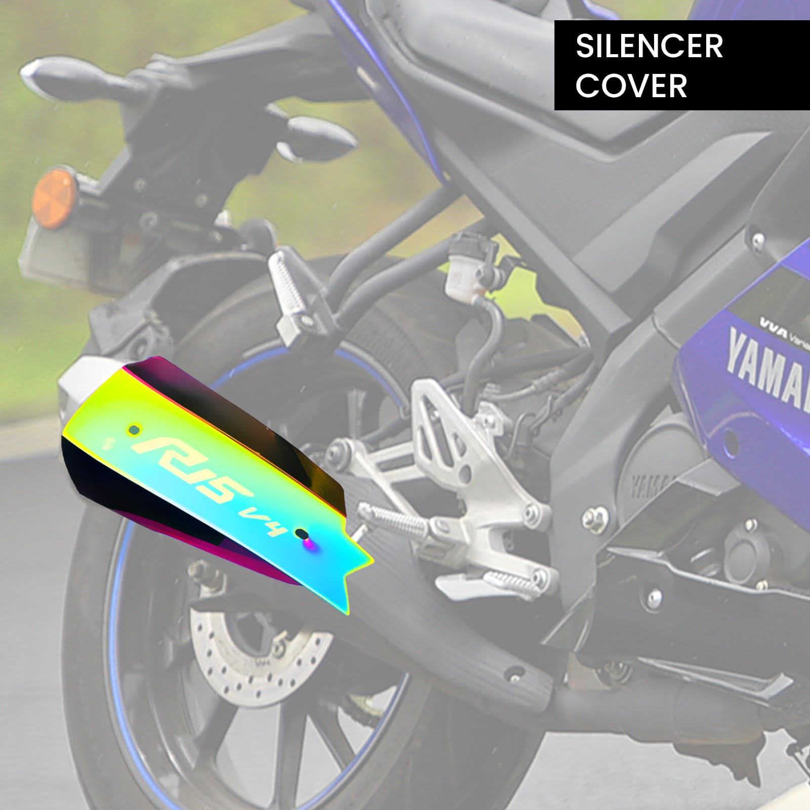 Stainless Steel Exhaust Cover Silencer Protector for R15 V4 | Premium Exhaust Heat Shield Protector for Enhanced Durability and Style | Easy Installation-Multicolor - Moto Genius