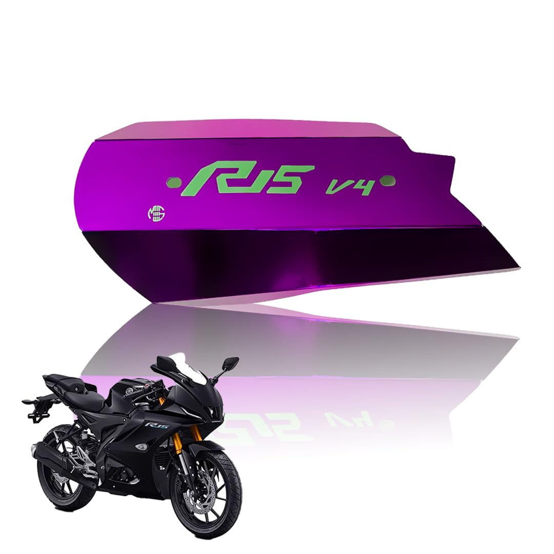 Stainless Steel Exhaust Cover Silencer Protector for R15 V4 | Premium Exhaust Heat Shield Protector for Enhanced Durability and Style | Easy Installation-Purple - Moto Genius