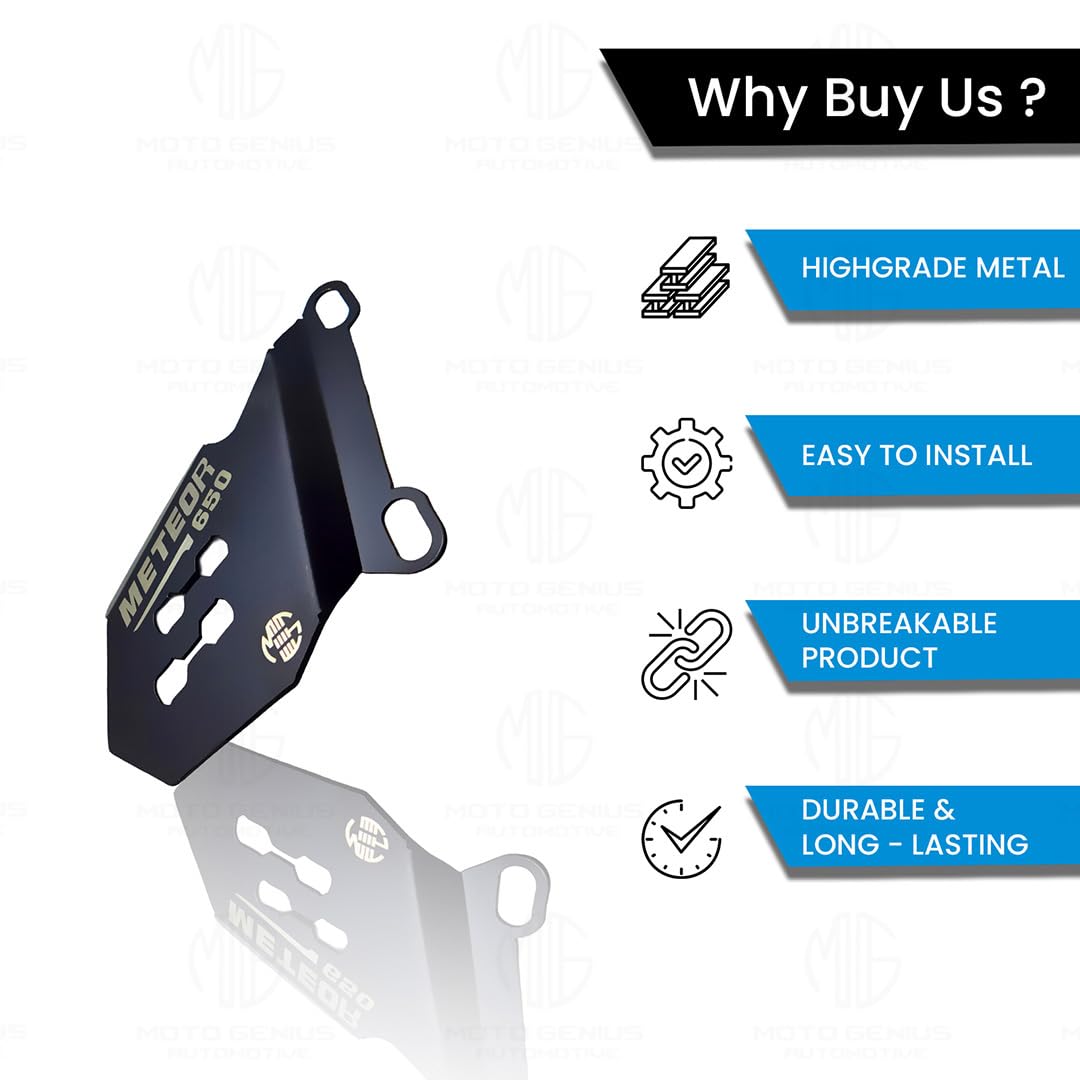 Stainless Steel Front Disc Brake Caliper Guard for RE Super Meteor 650 - Durable Brake Protection & Stylish Upgrade-Black - Moto Genius
