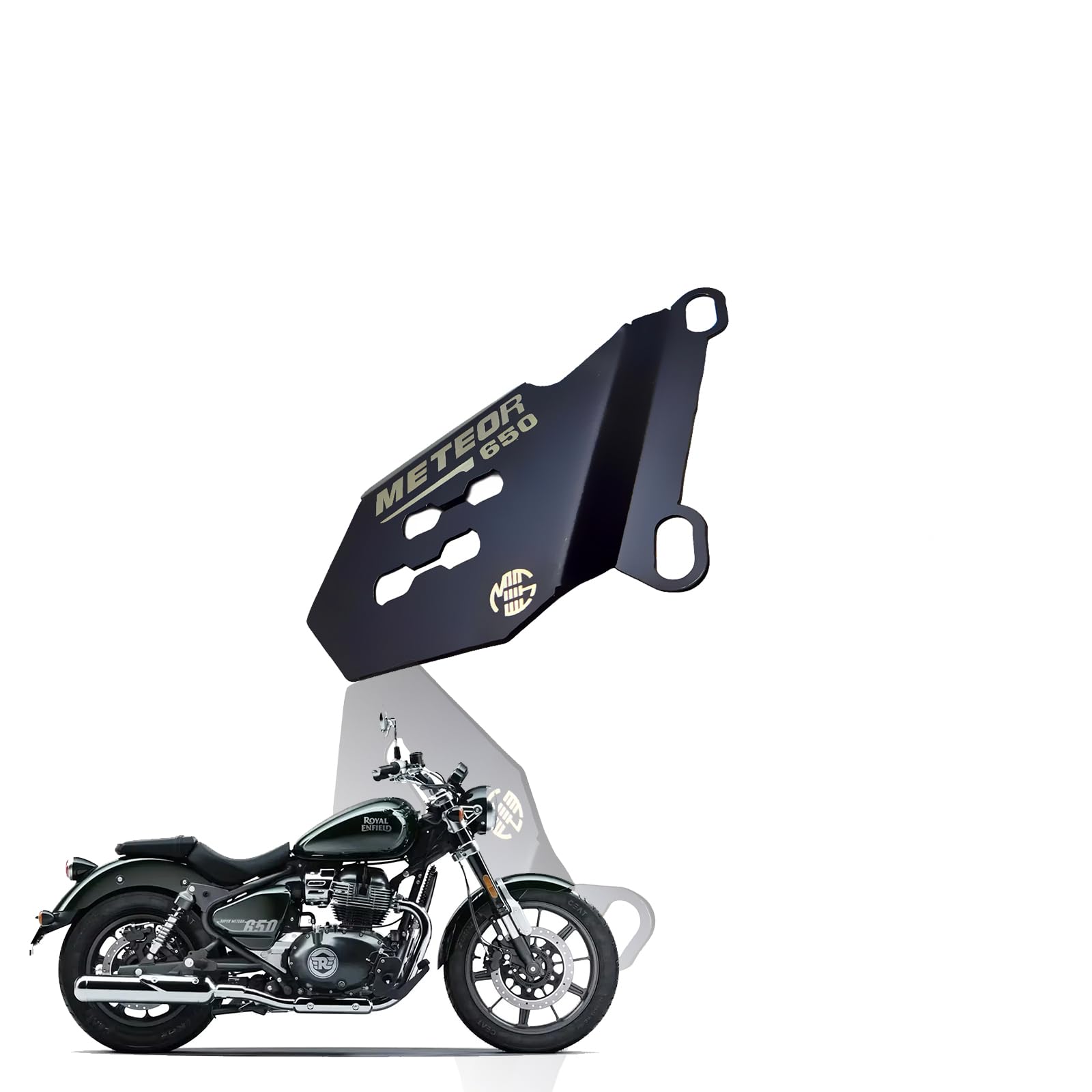 Stainless Steel Front Disc Brake Caliper Guard for RE Super Meteor 650 - Durable Brake Protection & Stylish Upgrade-Black - Moto Genius