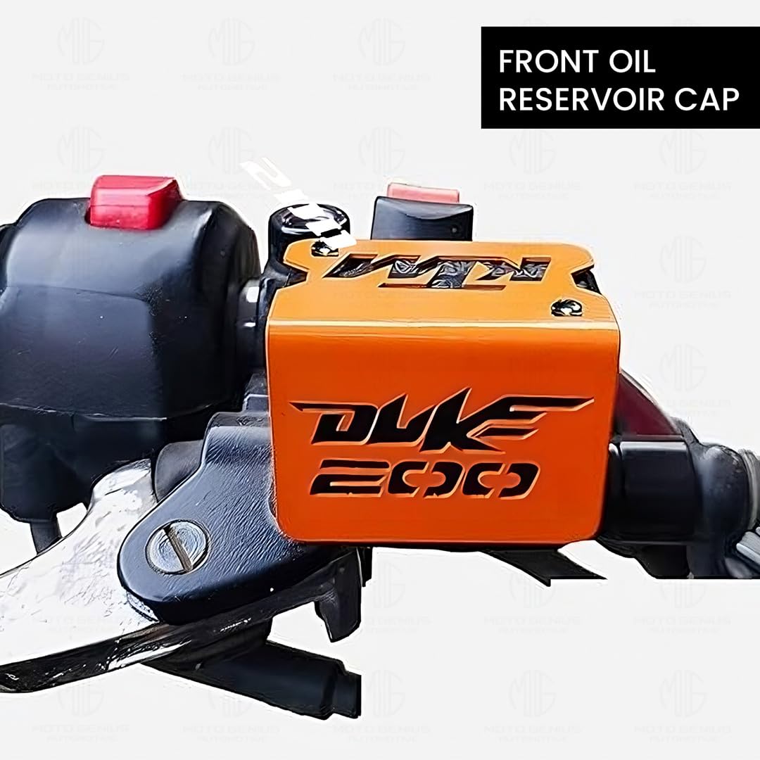 Stainless Steel Front Disc Brake Fluid Reservoir Oil Cap for KTM Duke 200 Motorbike Replacement for Enhanced Durability and Performance-Orange - Moto Genius