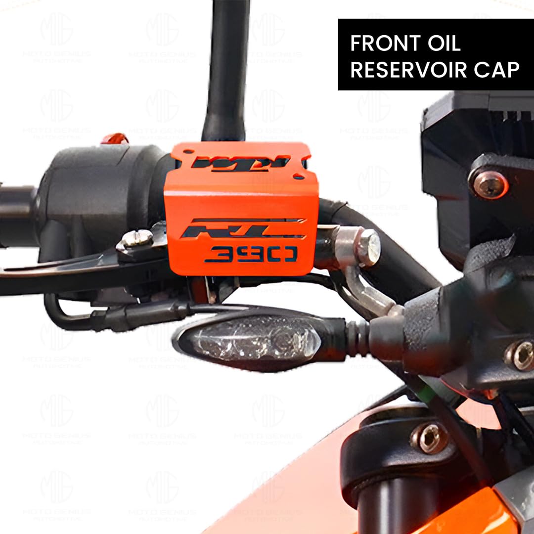 Stainless Steel Front Disc Brake Fluid Reservoir Oil Cap for KTM RC 390 Motorbike Replacement for Enhanced Durability and Performance-Orange - Moto Genius