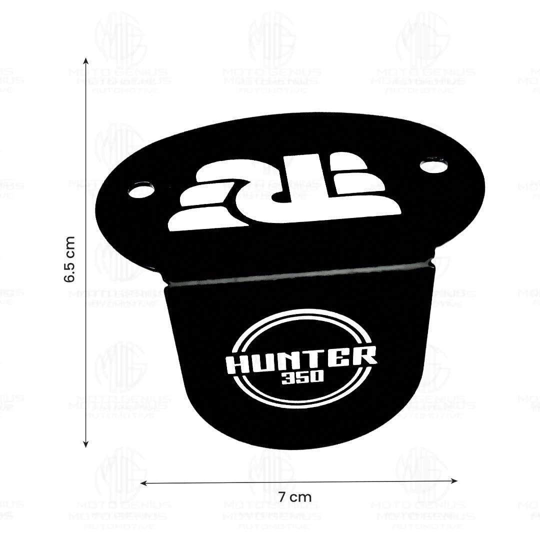 Stainless Steel Front Disc Brake Fluid Reservoir Oil Cap Guard for Hunter 350, Durable Protector Cover-Black - Moto Genius