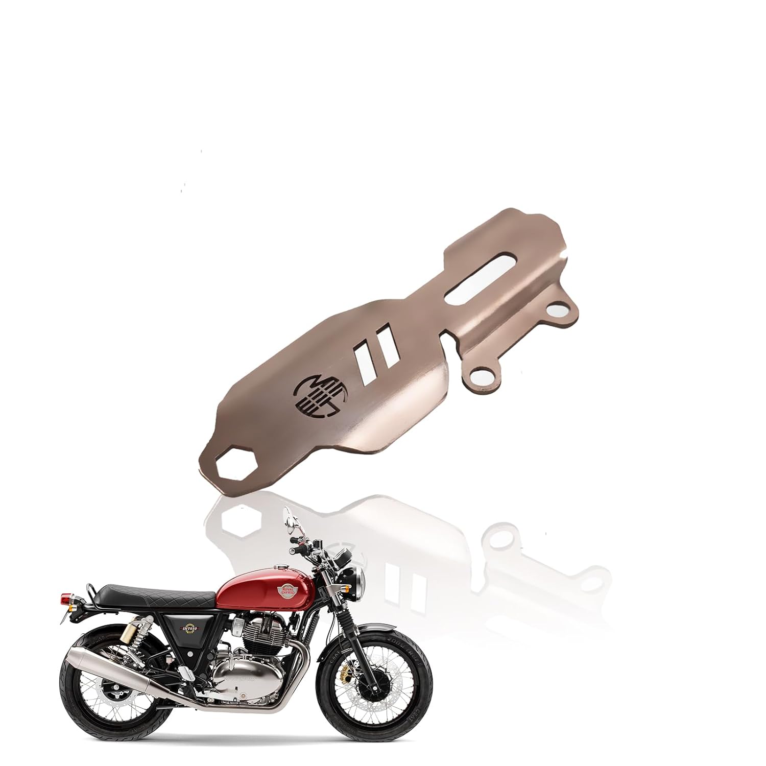 Stainless Steel Master Cylinder Guard for RE Interceptor Motorbike | Heavy-Duty, Impact-Resistant Protection for Motorcycle Brake Systems |Durable Steel Construction-Silver - Moto Genius