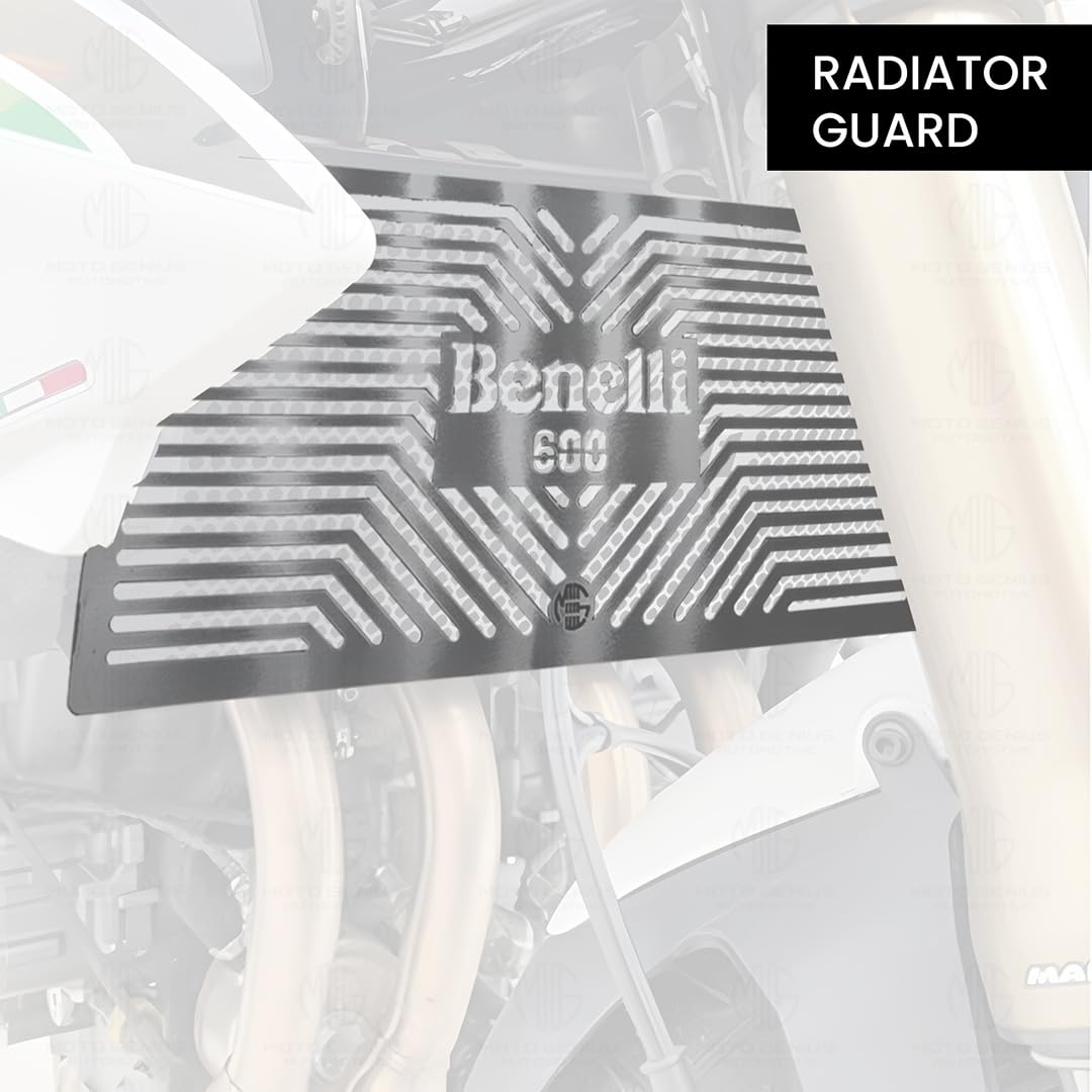 Stainless Steel Radiator Grill Guard Protector for Benelli TNT 600 | Durable Steel Construction | Engine Cooling Protection | Rust-Resistant, Easy Installation-Silver - Moto Genius