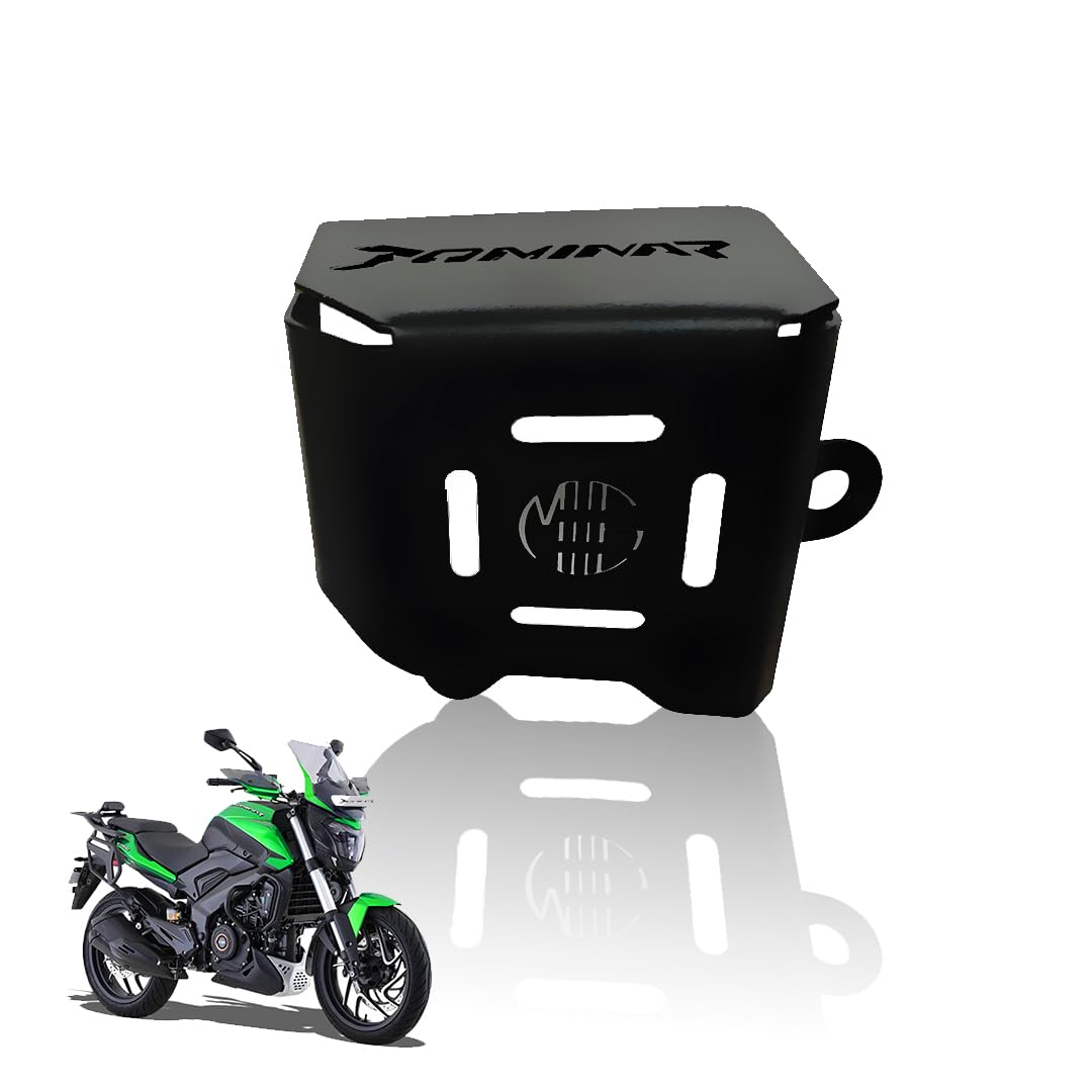 Stainless Steel Rear Brake Oil Container Guard for Dominar 200 & 400 – Durable Protection & Stylish Design for Motorcycles-Black - Moto Genius