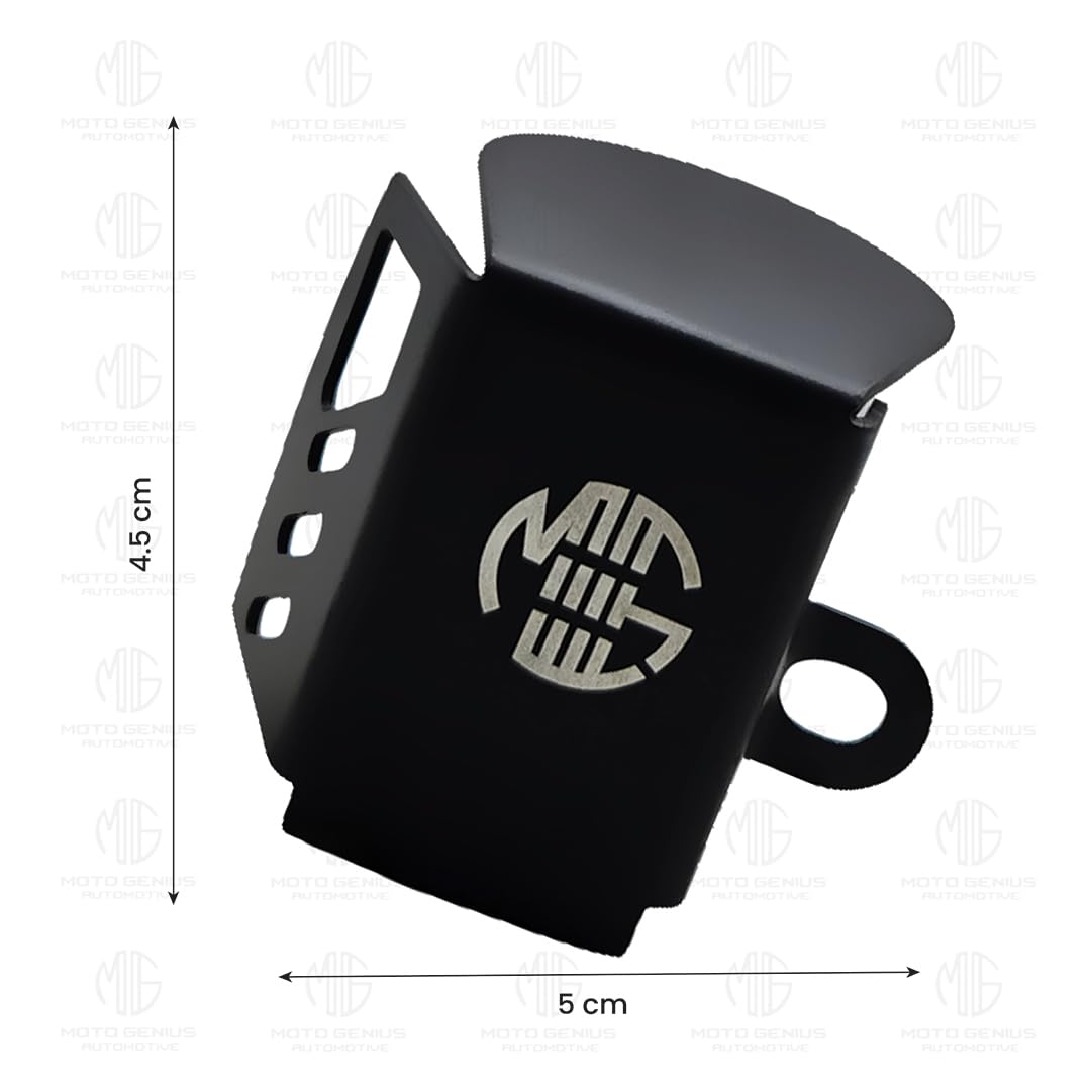Stainless Steel Rear Brake Oil Container Guard for RE Interceptor | Fluid Reservoir Cap Compatible with RE Interceptor-Black - Moto Genius
