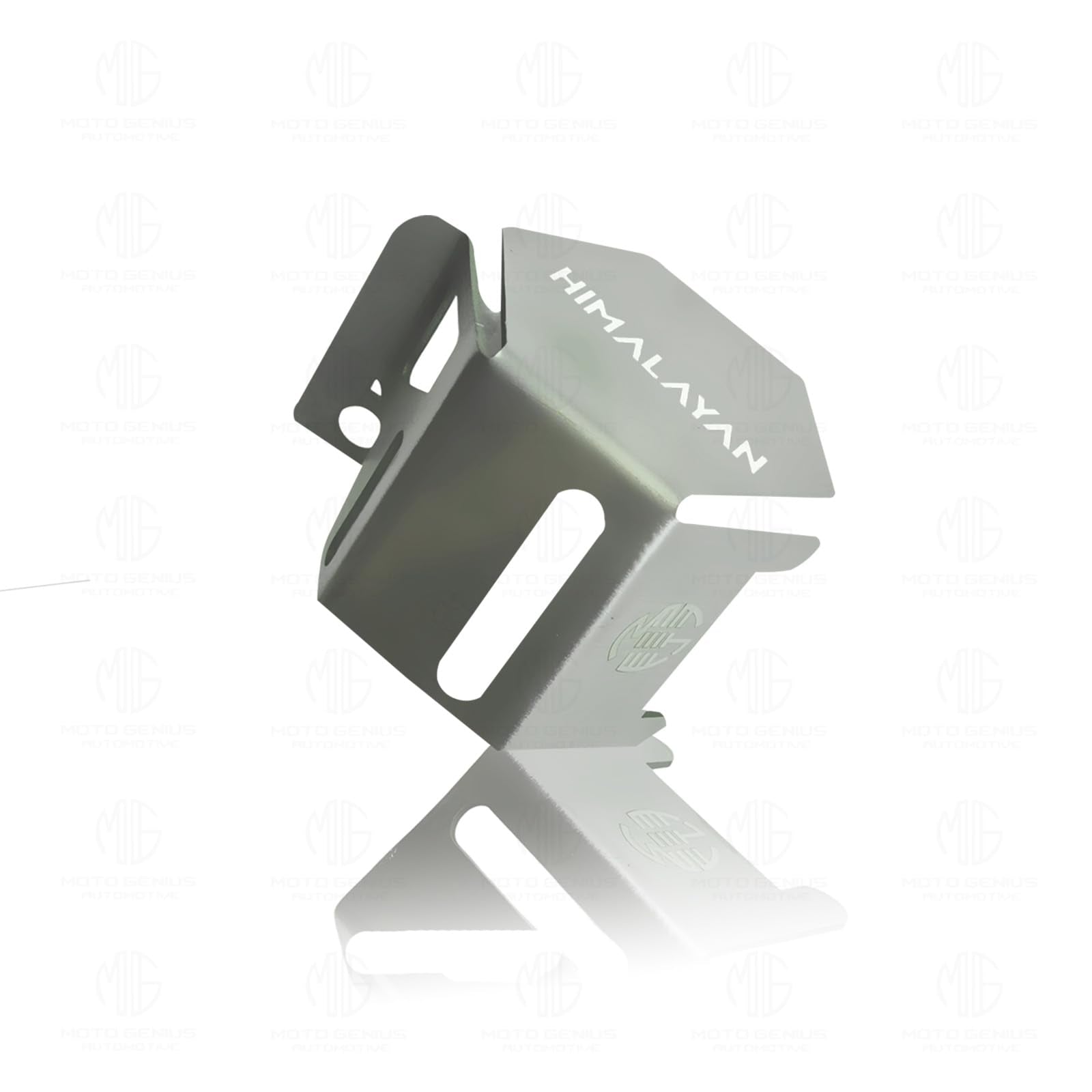 Stainless Steel Rear Brake Oil Container Guard, Premium Finish, for RE Himalayan BS3/BS4/BS6/Scram Motorbike-Silver - Moto Genius