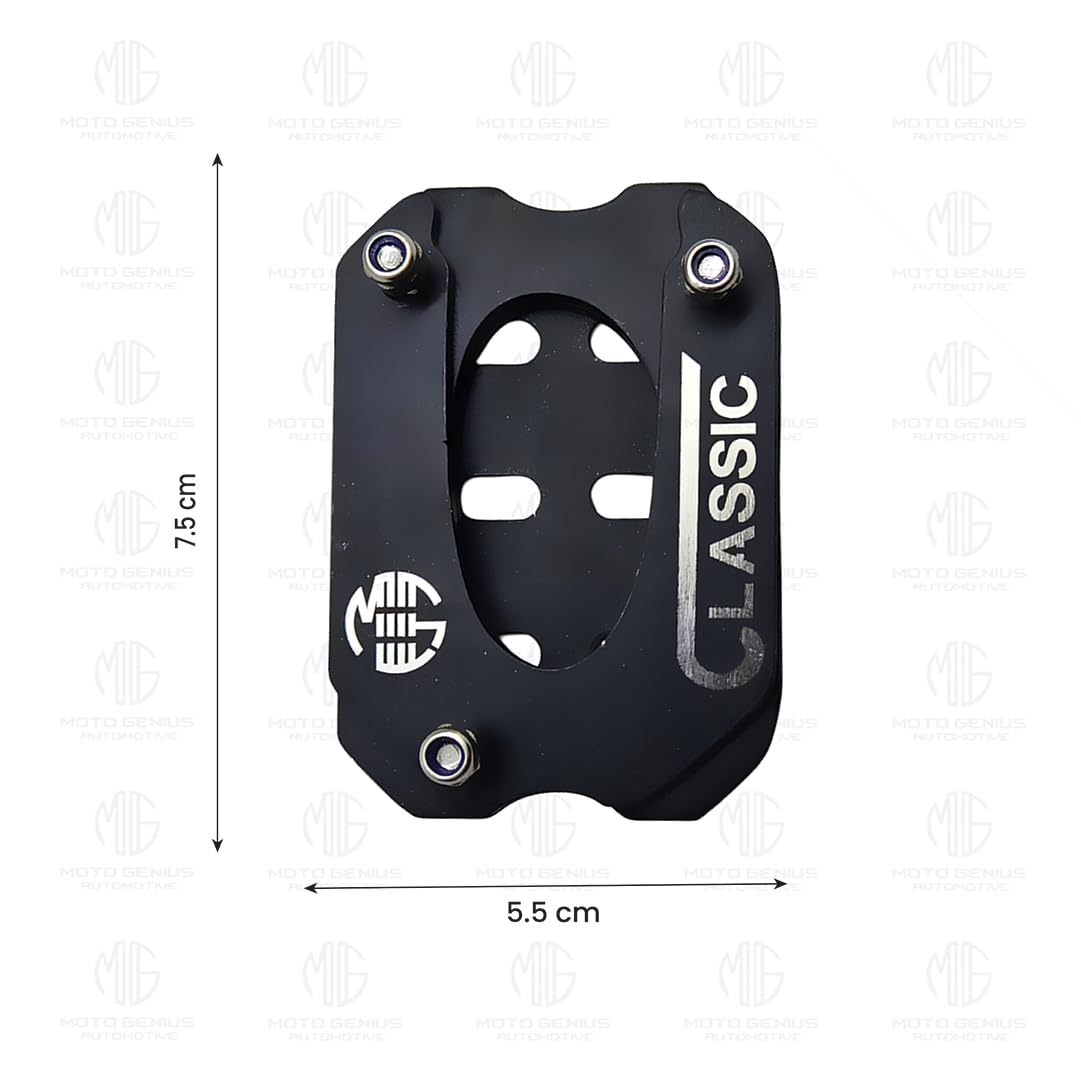 Stainless Steel Side Stand Extender for Classic Reborn 350 | Heavy Duty Parking Support and Stability Enhancer-Black - Moto Genius