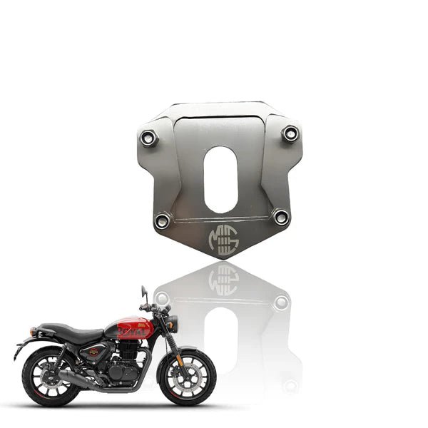 Stainless Steel Side Stand Extender/Stand Pad Compatible for Royal Enfield Hunter 350 Bike-Silver - Moto Genius