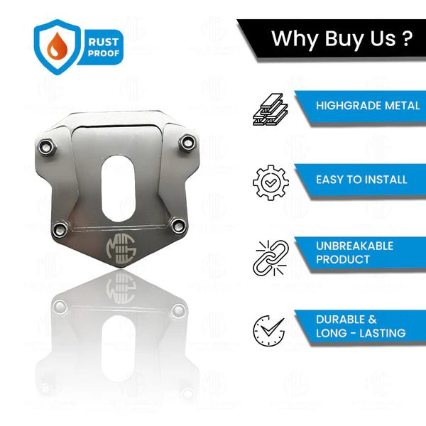 Stainless Steel Side Stand Extender/Stand Pad Compatible for Royal Enfield Hunter 350 Bike-Silver - Moto Genius