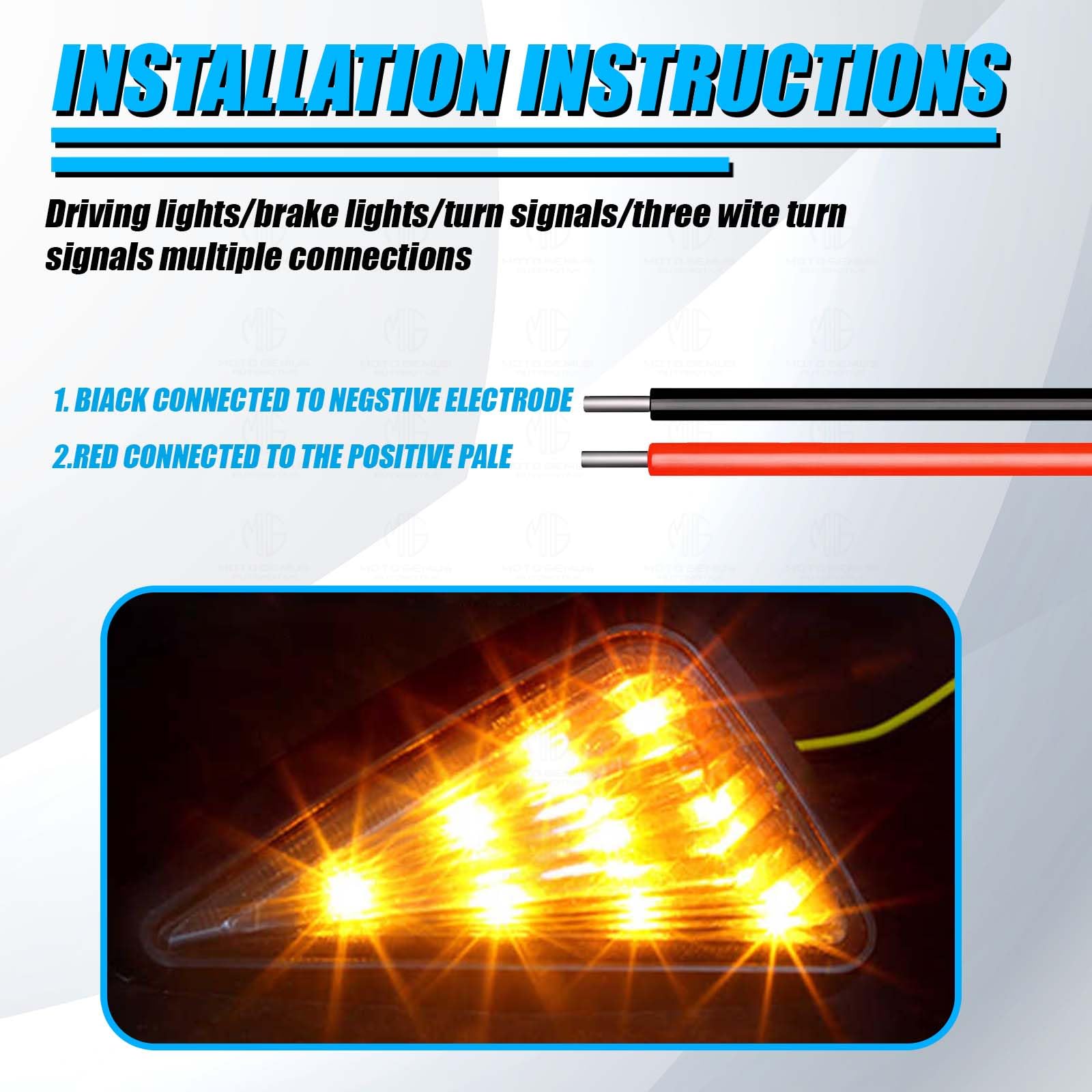 Triangle Side Body Fitting LED Indicator Light for R15, CBR 250, CBR 150R, Ninja 250 – Waterproof, Durable & Stylish Motorcycle Turn Signal Lights (Pack of 2) - Moto Genius
