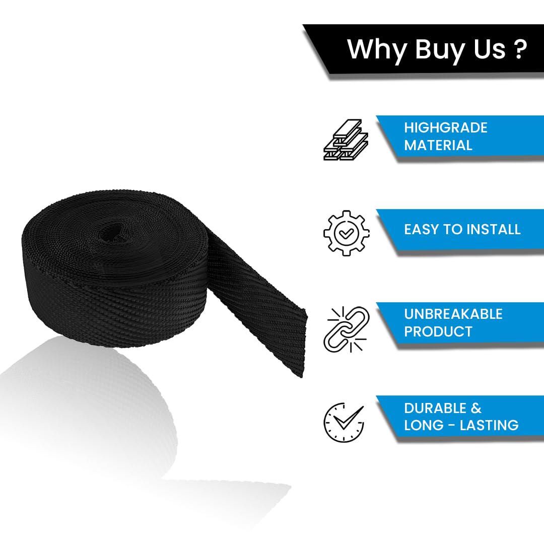 Universal 3 Metre Silicate Fiber Silencer Wrap Bike Exhaust Heat Shield for RE Bullet - High-Temperature Resistance-Black - Moto Genius