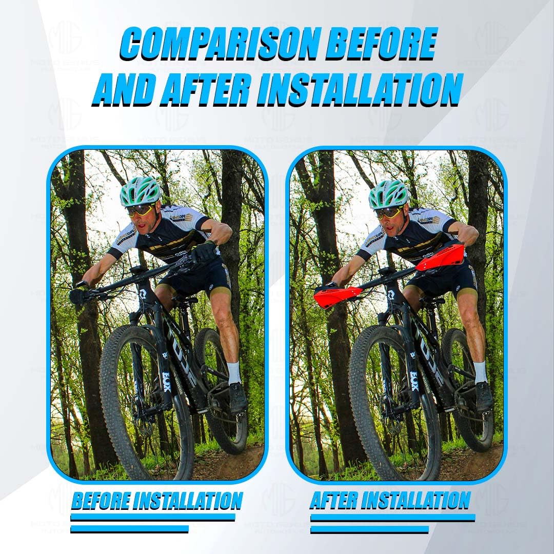 Universal Bicycle Handguards | Premium Protection for All Bike Models, Perfect for Mountain, Road, and Commuter Bike-Red - Moto Genius