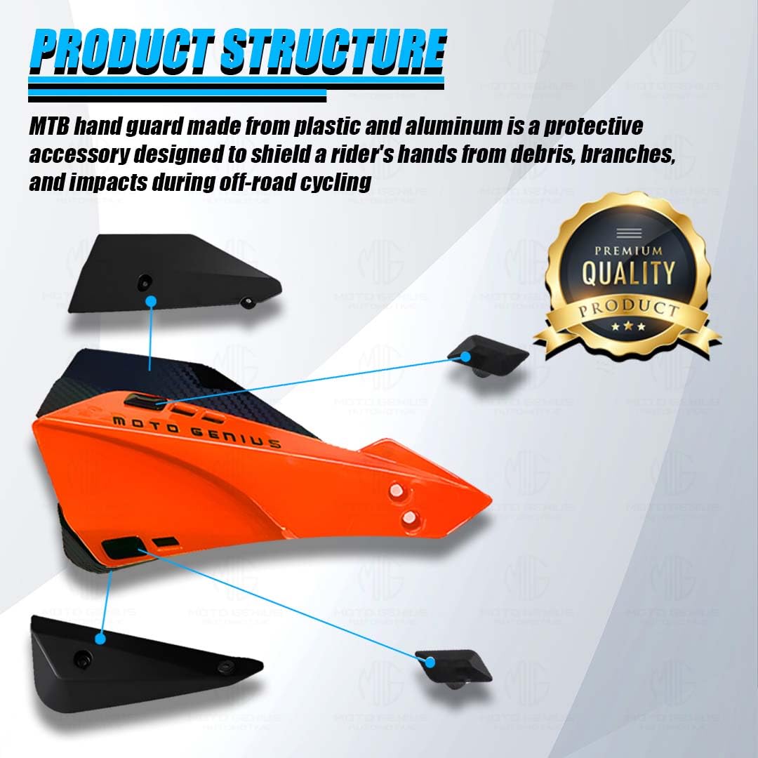 Universal Bicycle Handguards | Premium Protection for All Bike Models, Perfect for Mountain, Road, and Commuter Bikes-Orange - Moto Genius