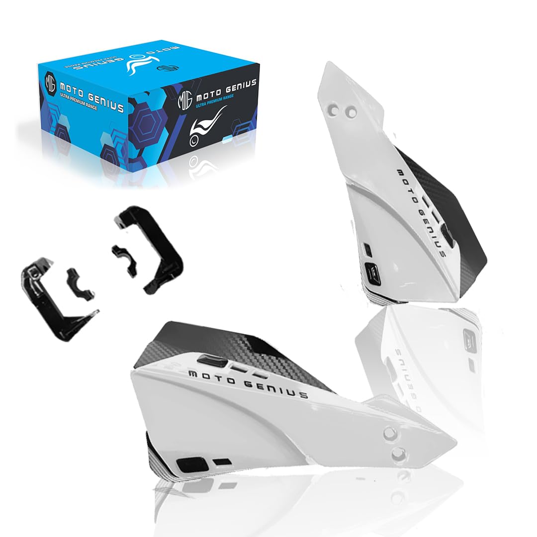Universal Bicycle Handguards | Premium Protection for All Bike Models, Perfect for Mountain, Road, and Commuter Bikes-White - Moto Genius
