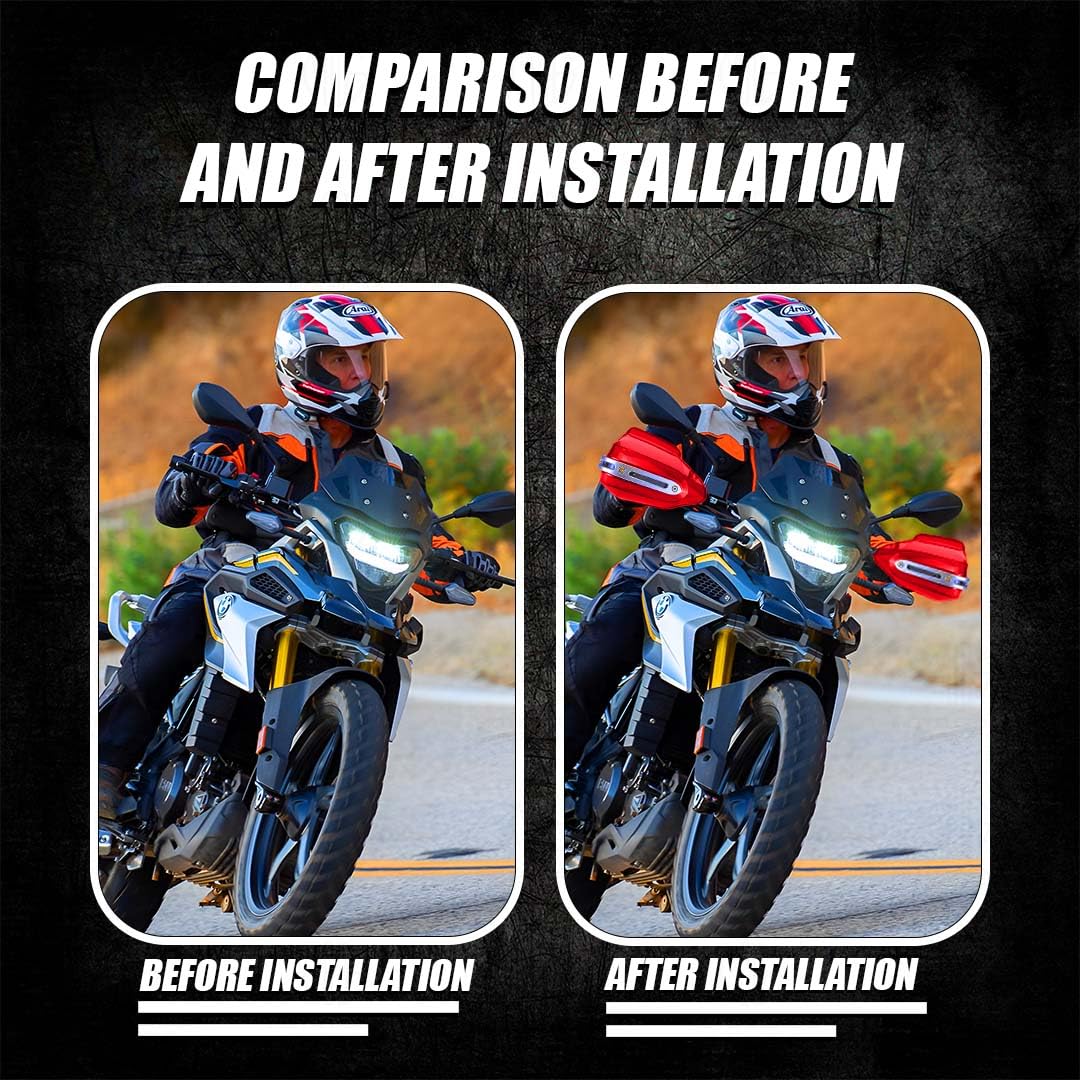 Universal Bike Hand Guards Protectors | Wind Deflector Made for Hand Safety While Riding All Motorcycle-Red - Moto Genius
