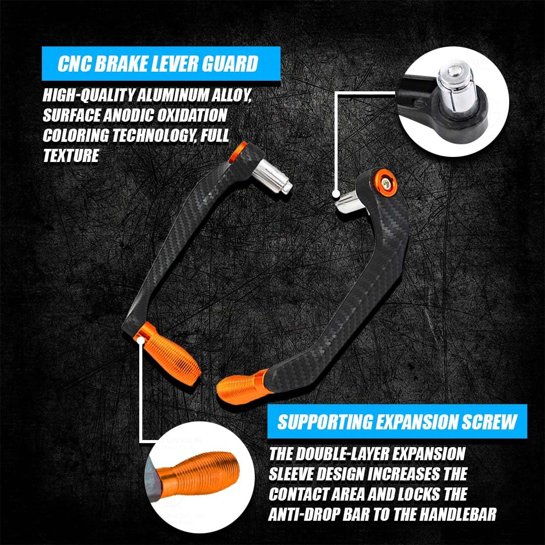 Universal CNC Handlebar Brake Clutch Lever Protector Guard for Motorcycles & Bikes | Durable and Stylish-Orange - Moto Genius