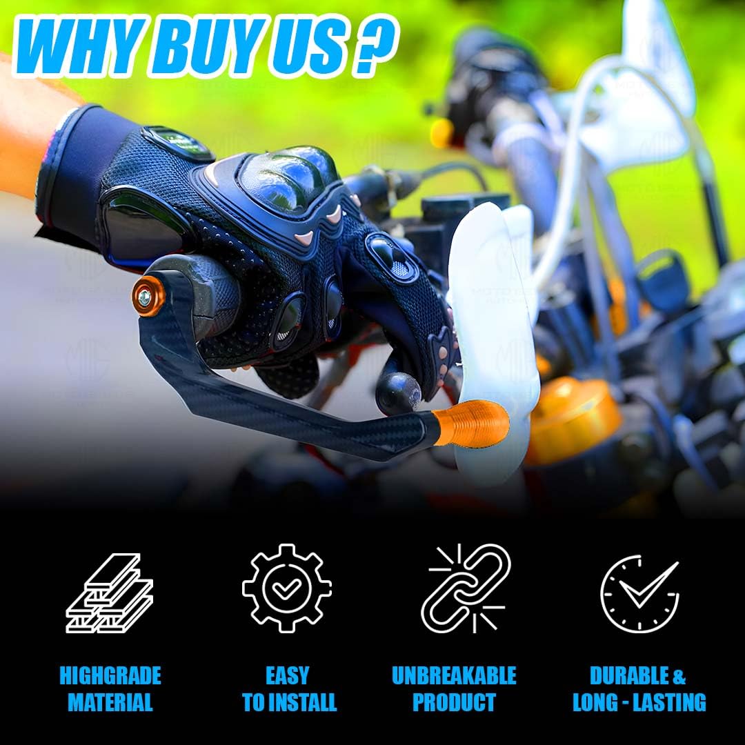 Universal CNC Handlebar Brake Clutch Lever Protector Guard for Motorcycles & Bikes | Durable and Stylish-Orange - Moto Genius