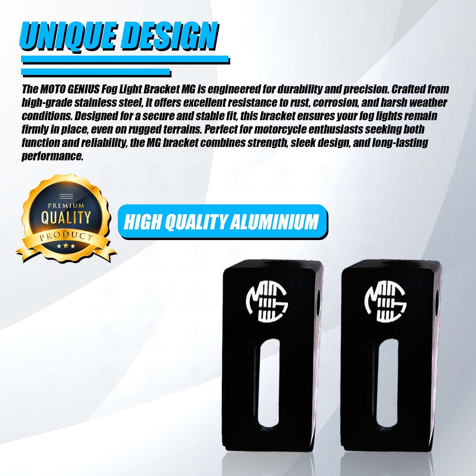 Universal Fog Light Clamp for All Bikes | Durable Handlebar Mounting Solution (Pack of 2) 60MM-Black - Moto Genius