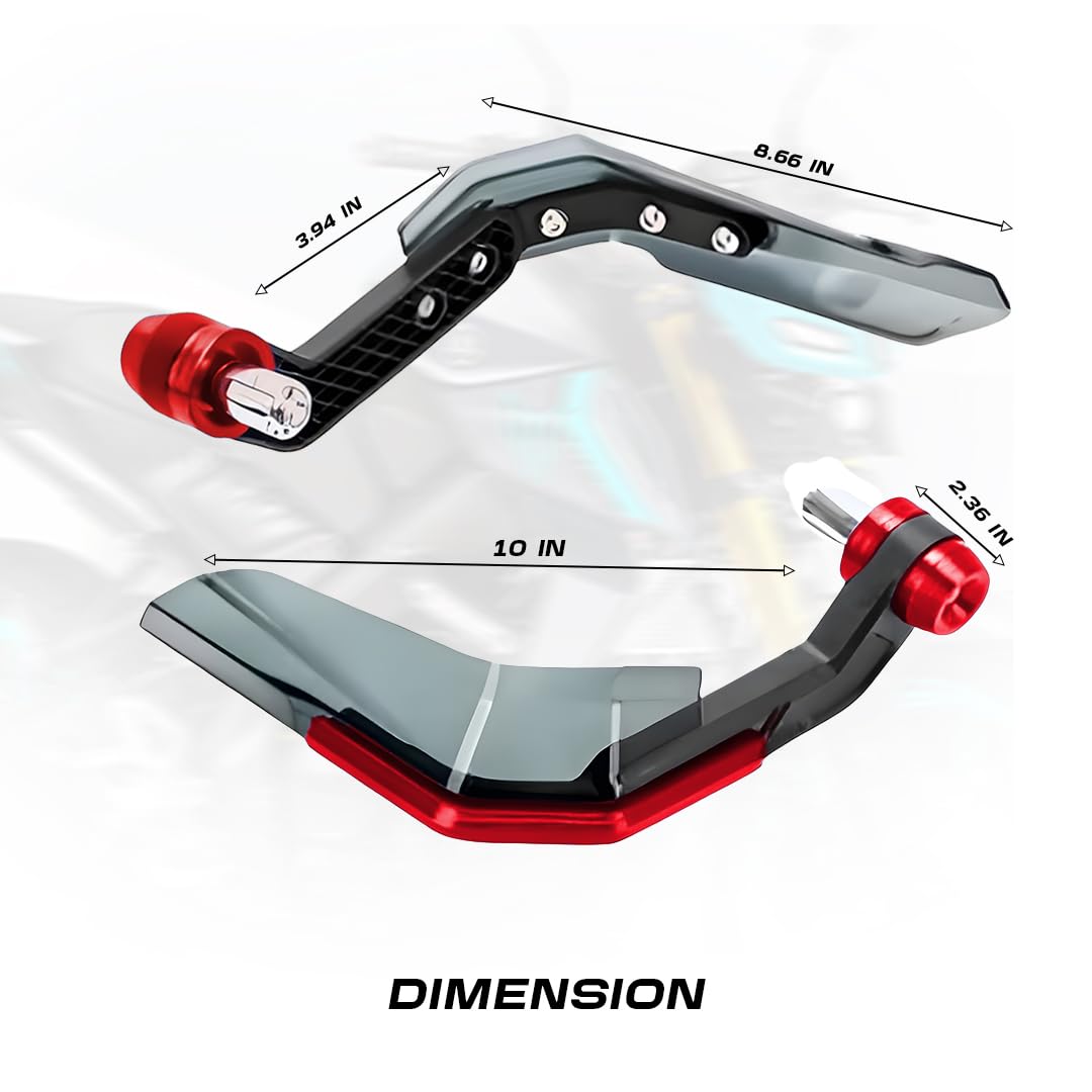 Universal Motorcycle Brake and Clutch Lever Guard | Extendable Handlebar Protector Handguards-Red - Moto Genius