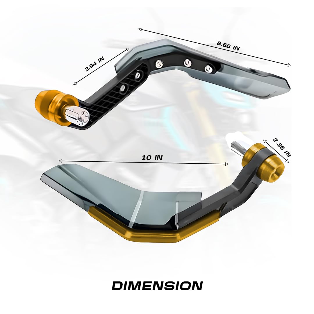 Universal Motorcycle Brake and Clutch Lever Guard | Extendable Handlebar Protector Handguards-Gold - Moto Genius