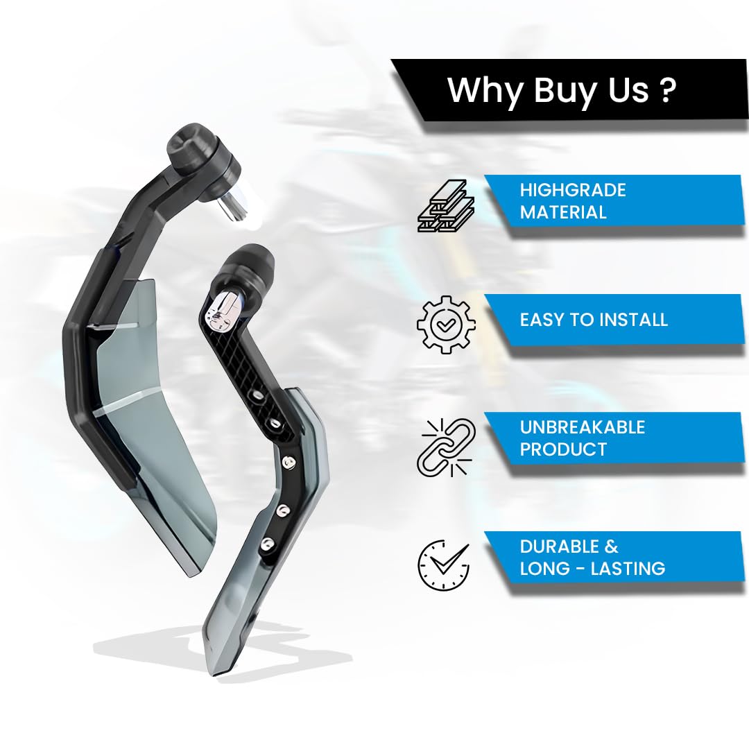 Universal Motorcycle Brake and Clutch Lever Guard | Extendable Handlebar Protector Handguards-Black - Moto Genius