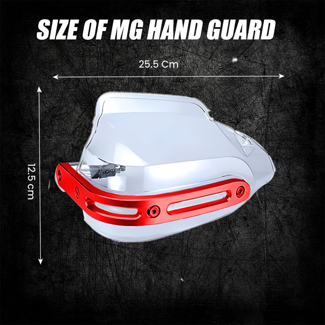 Universal Motorcycle handguard | Bike Wind Deflector Protectors for Handlebar Hand Safety, Fits Most Motorcycles-Red - Moto Genius
