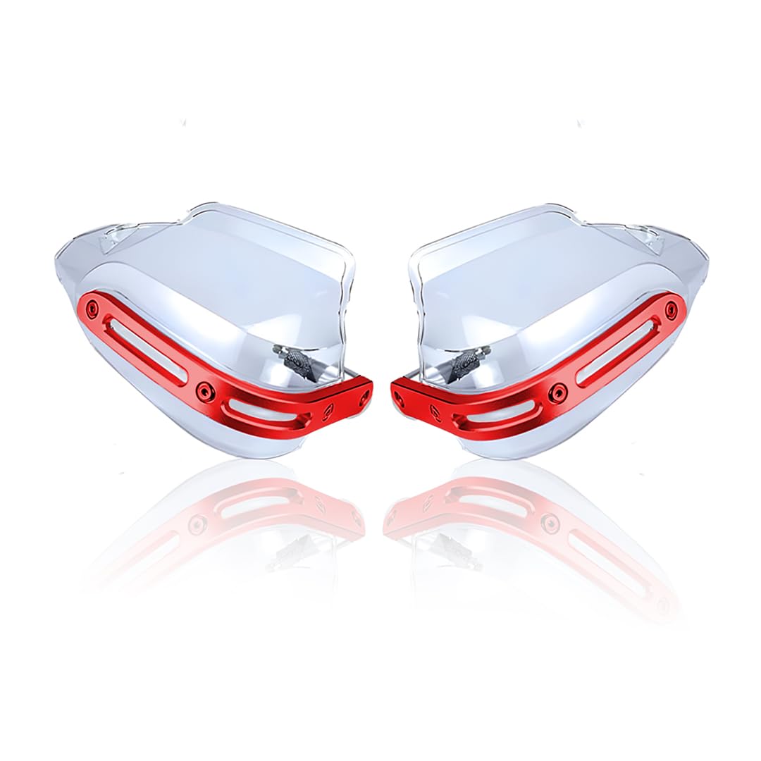Universal Motorcycle handguard | Bike Wind Deflector Protectors for Handlebar Hand Safety, Fits Most Motorcycles-Red - Moto Genius