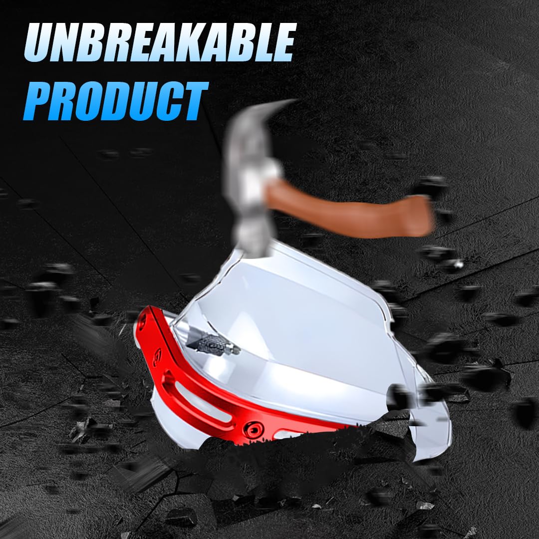 Universal Motorcycle handguard | Bike Wind Deflector Protectors for Handlebar Hand Safety, Fits Most Motorcycles-Red - Moto Genius