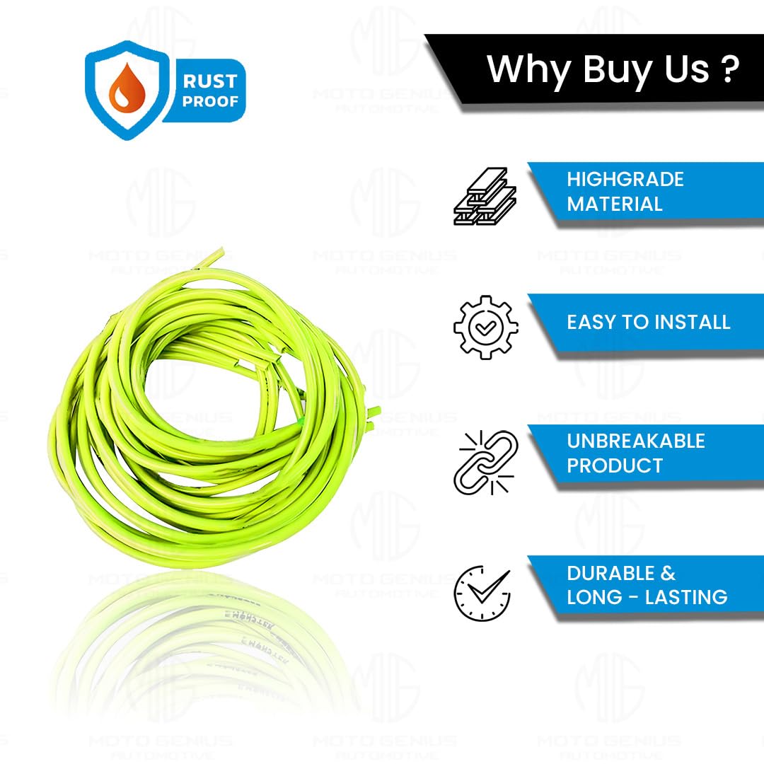 1 Meter Motorcycle Petrol Gas Oil Delivery Tube Pipe, Fuel Gasoline Hose for Motorbike, ATV and Scooter-Neon - Moto Genius