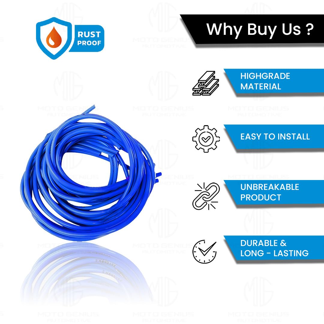 1 Meter Motorcycle Petrol Gas Oil Delivery Tube Pipe, Fuel Gasoline Hose for Motorbike, ATV, Scooter-Blue - Moto Genius