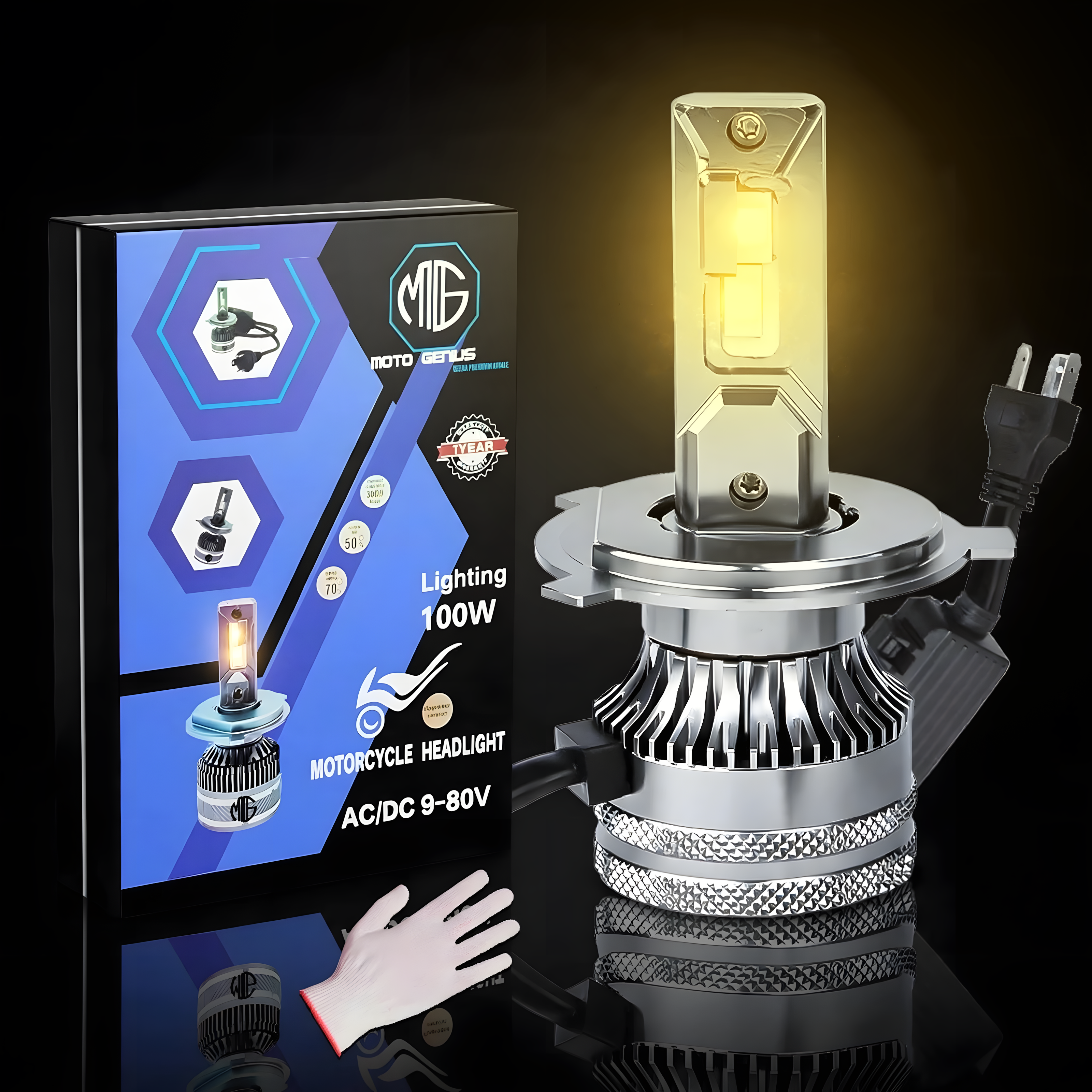 100W H4 LED Headlight Conversion Kit