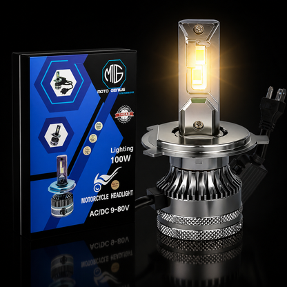 Super Bright 100W LED Headlight Conversion Kit for Car & Motorbike | Waterproof, High Performance, Energy Efficient, Steel & Aluminium Housing – Easy Install(H4)