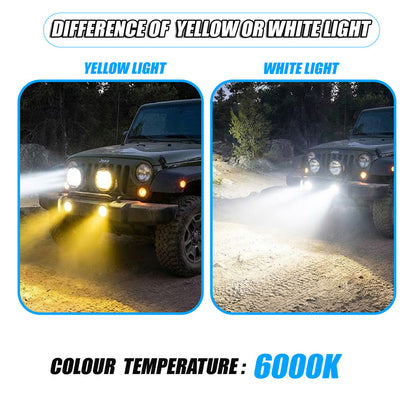VK133 WITH HARNESS 60W LED Motorcycle Spotlight | High & Low Beam | 12V–36V Waterproof IP67 | High-Power Auxiliary Driving Light(Pack of 2) (MGF3)