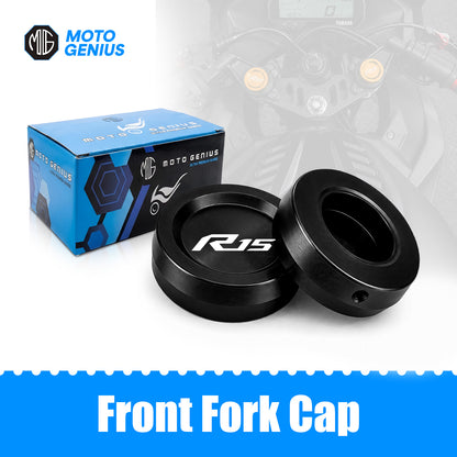 Front Fork Cap Cover for Yamaha R15 V4 / R15 V3 – Premium Anodized CNC MADE Front Shocker Top Fork Cover (Pair)