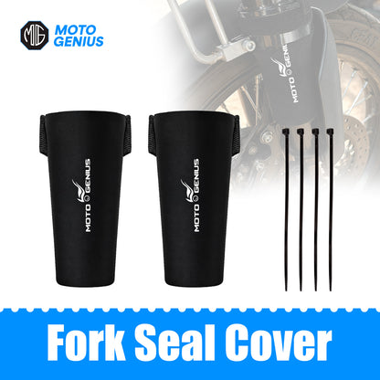 Front Fork Seal Covers | Black Waterproof Fabric, Dust & Dirt Protection for Fork Seal, UNIVERSAL FITTING