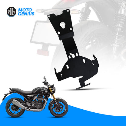 Heavy Metal Tail Tidy Number Plate Holder License Plate Bracket with Indicator Mounts for Triumph (Black)