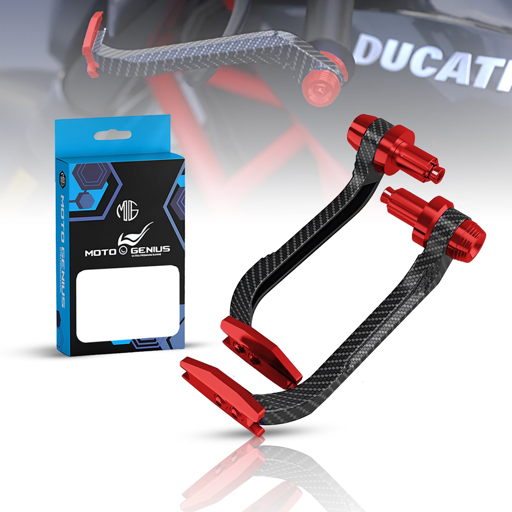 Universal Motorcycle Carbon Lever Guards | Aluminum Brake & Clutch Hand Protectors, CNC Billet Handlebar