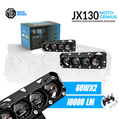 JX-130 WITHOUT HARNESS 40W Dual Color LED Fog Light for Motorcycles | 2 LED Dual Beam White & Yellow | Waterproof Auxiliary Driving Lamp (Pack of 2)