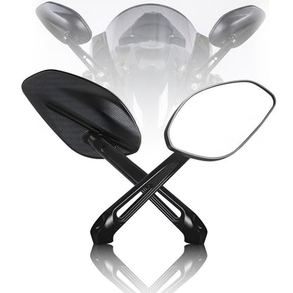 Aluminum Alloy Motorcycle Mirrors with Blue Light Anti-Glare Lenses, 360° Adjustable HD Rearview Mirrors, Wide-Angle Field of Vision, Durable & Drop-Resistant (1 Pair)