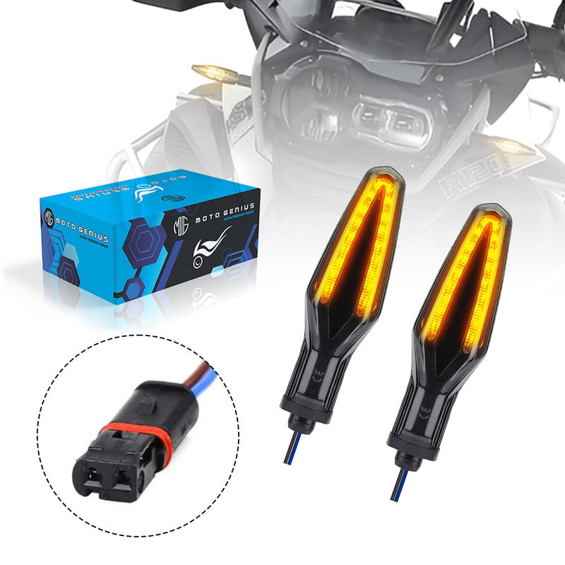 Pencil Type Super Bright Waterproof LED Turn Signal Indicators for BMW  1200GS, R1250GS & R1250R Motorcycles (2PC)