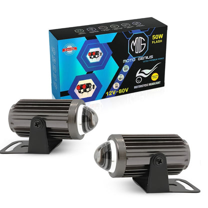 Motorcycle LED Fog Light 50W, Universal Bike Auxiliary Headlamp, Compact High-Power LED Fog Lamp, Waterproof & Durable (Pack of 2)