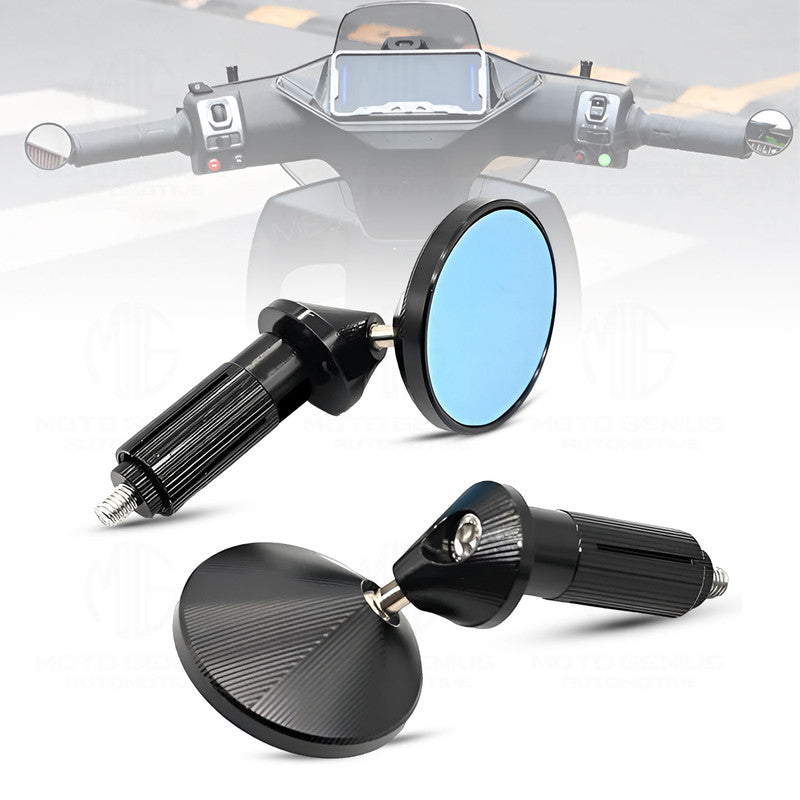 Bike Mini Bar End Mirror – CNC Anti-Glare Universal Short End Side Mirror for All Bikes