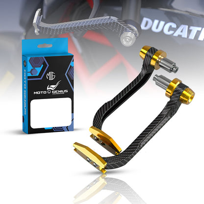 Universal Motorcycle Carbon Lever Guards | Aluminum Brake & Clutch Hand Protectors, CNC Billet Handlebar