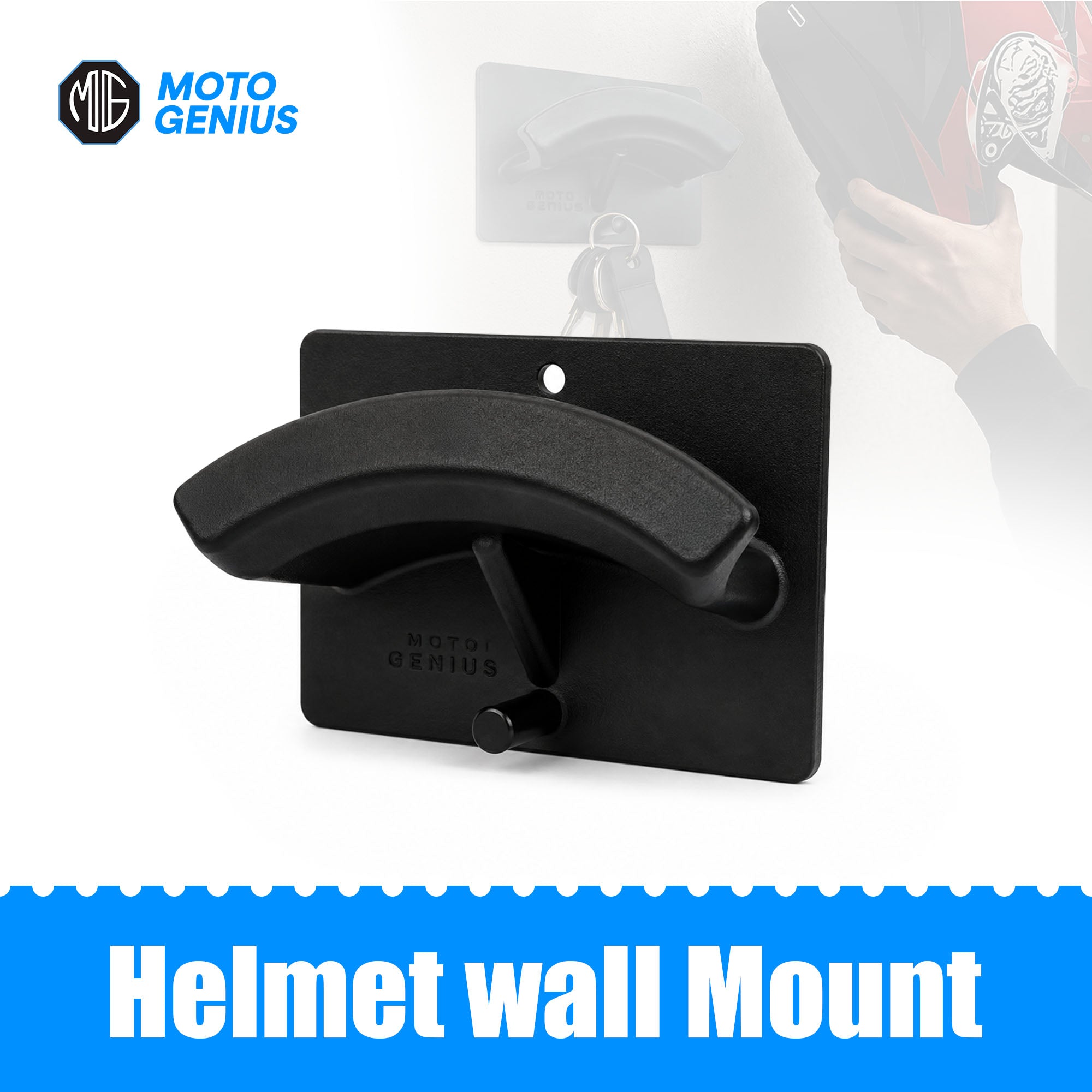 Universal Motorcycle ABS Plastic Wall Mount Helmet Holder | Ideal for Home, Office, Garage | Compatible with All Helmet Types