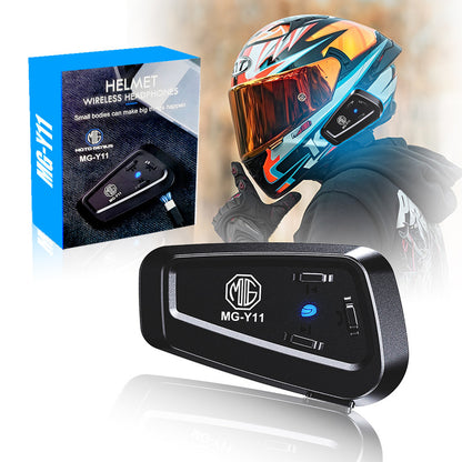 Y11 Motorcycle Helmet Bluetooth Headset V5.2 – HIFI Stereo, Noise Reduction, 500mAh Battery, Hands-Free Calls, Voice Assistant, IPX6 Waterproof, Easy Install