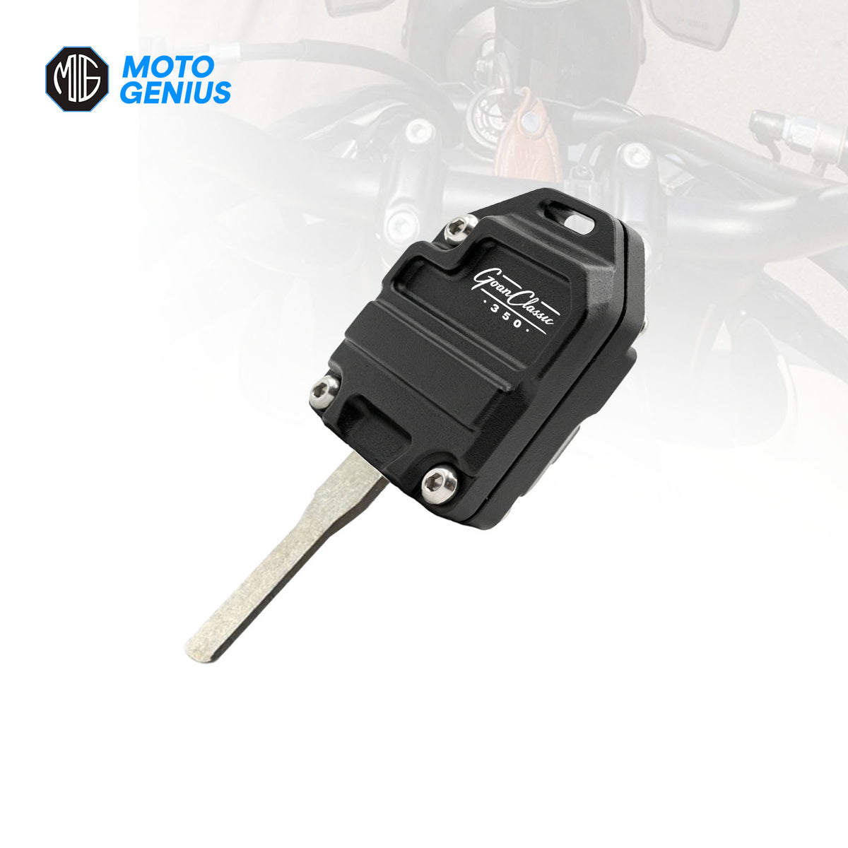 Unbreakable CNC Aluminum Motorcycle Key Head Cover | Heavy Duty Key Protector Shell Case Compatible for RE Motorcycles (Black) RE-Goan