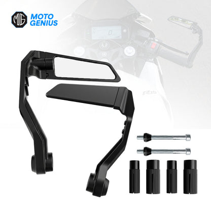 Universal Motorcycle Rearview Mirrors, 180° Adjustable Rotating Side Wing Mirrors, Handlebar Mounted Rear View Mirror for Motorcycles, Scooters & Bikes